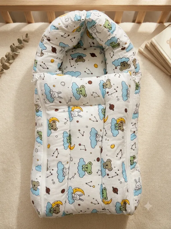 Premium_Baby_Nest_Bed_with_Soft_Hood_&_Adorable_Teddy_Bear_Cloud_Print_|_Newborn_Sleeping_&_Lounging_Nest
