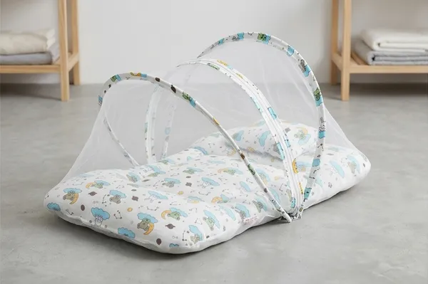 Pure_Muslin_Cat_&_Cloud_Printed_Foldable_Baby_Mosquito_Net_Bed