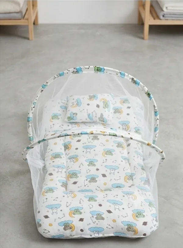 Pure_Muslin_Cat_&_Cloud_Printed_Foldable_Baby_Mosquito_Net_Bed