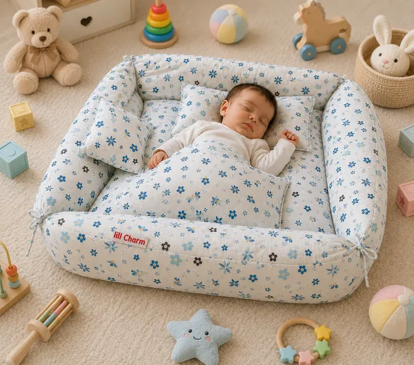 Pure_Muslin_Floral_Print_Square_Bed_Set_With_Pillows