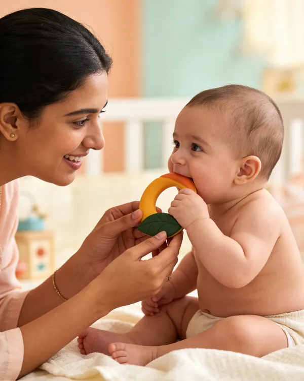 Bpa_Free_Mango_Shaped_Silicone_Teether_For_Babies_-_Pack_Of_3