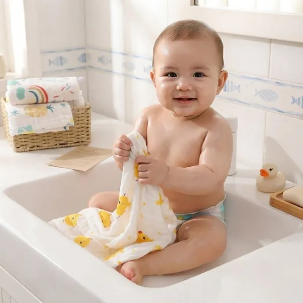 6_Layer_Pure_Muslin_Multi-Print_Baby_Towels_For_Infants_Pack_Of_4