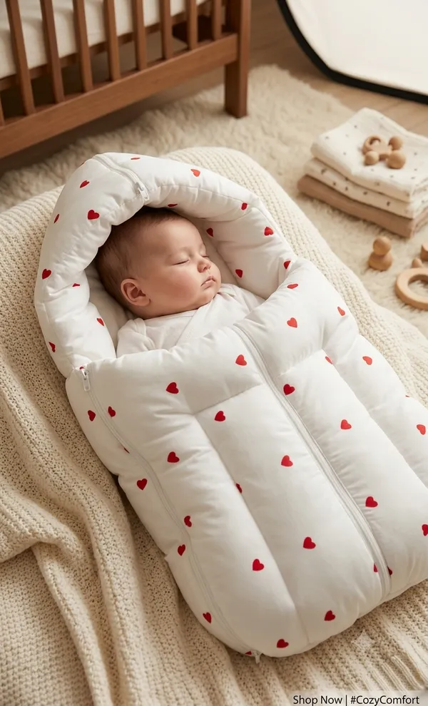 Pure_Muslin_Red_Hearts_Pattern_Baby_Nest_Bed
