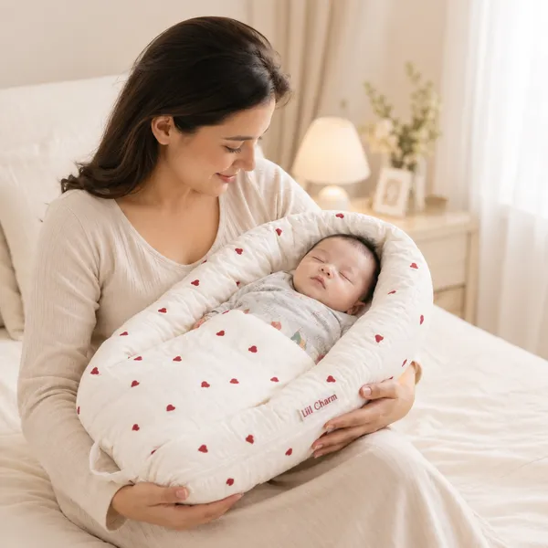 Pure_Muslin_Red_Hearts_Pattern_Baby_Nest_Bed