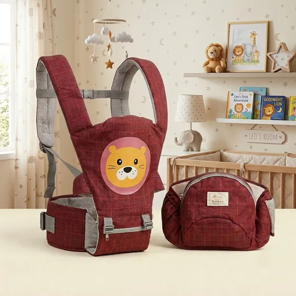 5_In_1_Baby_Carrier_Tiger_Print_With_Attatched_Storage_Bag_Pack_Of_2