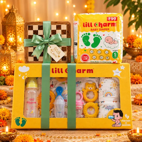 Lill_Charm_Festive_Diwali_Baby_Care_Gift_Hamper_|_Essential_Feeding,_Teething,_Organic_Muslin_Swaddle_&_Diaper_Combo_for_Newborns_and_Infants_|_Special_Diwali_Gift_Set_for_Babies