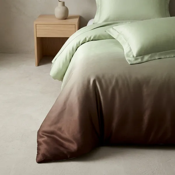 Sage_Green_&_Brown_300_Tc_Pure_Satin_1_Bedsheet_And_2_Pillow_Cover