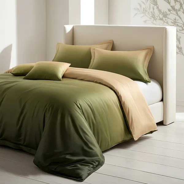 Olive_Green_300_Tc_Pure_Satin_1_Bedsheet_And_2_Pillow_Cover