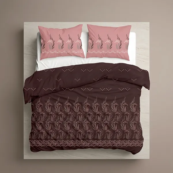 Brown_&_Pink_180_Tc_Cotton_Procian_1_Bedsheet_And_2_Pillow_Cover