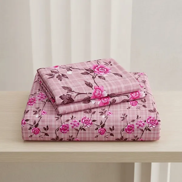 Pink_180_Tc_Cotton_1_Bedsheet_And_2_Pillow_Cover