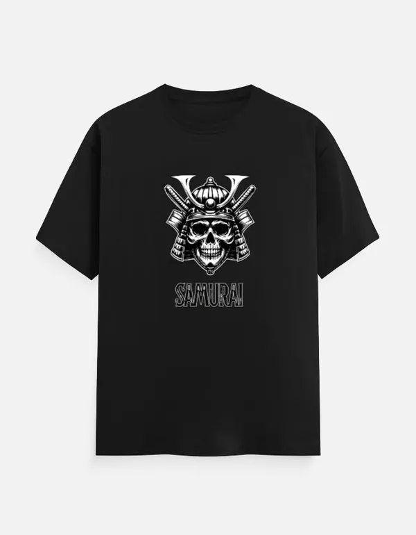 Black_Cotton_Regular_Fit_Samurai_Skull_Graphic_T_Shirt_For_Men