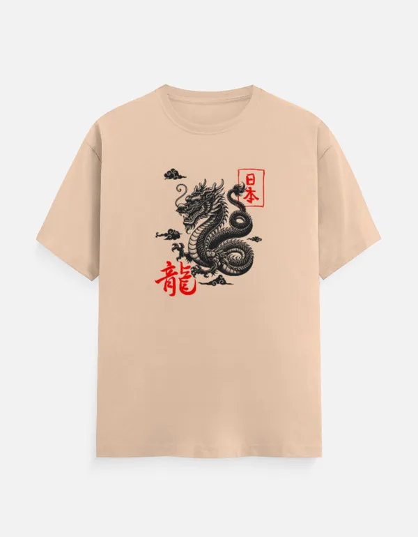 Peach_Cotton_Regular_Fit_Japanese_Dragon_Graphic_T_Shirt_For_Men