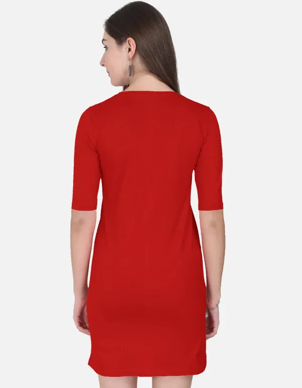 Red_Cotton_Relaxed_Fit_T_Shirt_Dress_For_Women