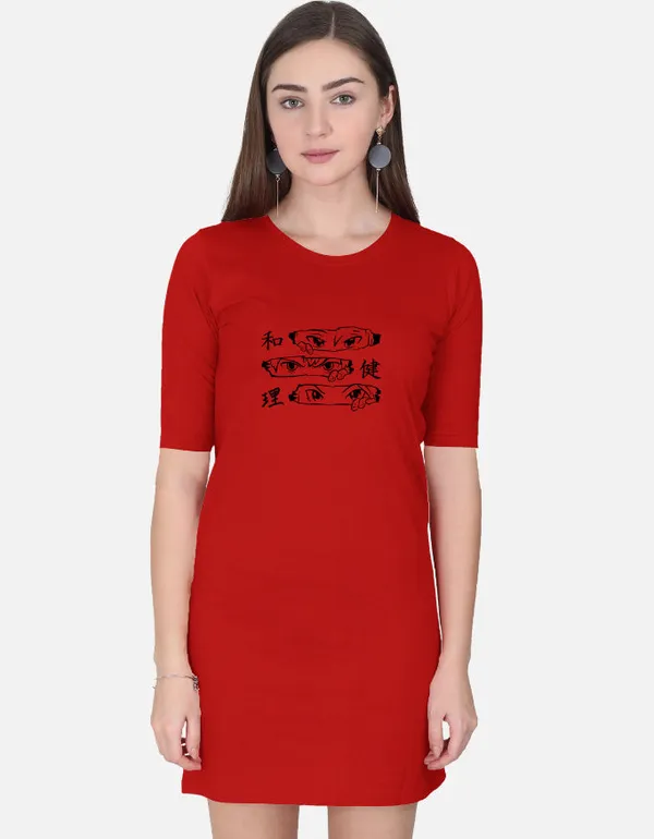 Red_Cotton_Relaxed_Fit_T_Shirt_Dress_For_Women