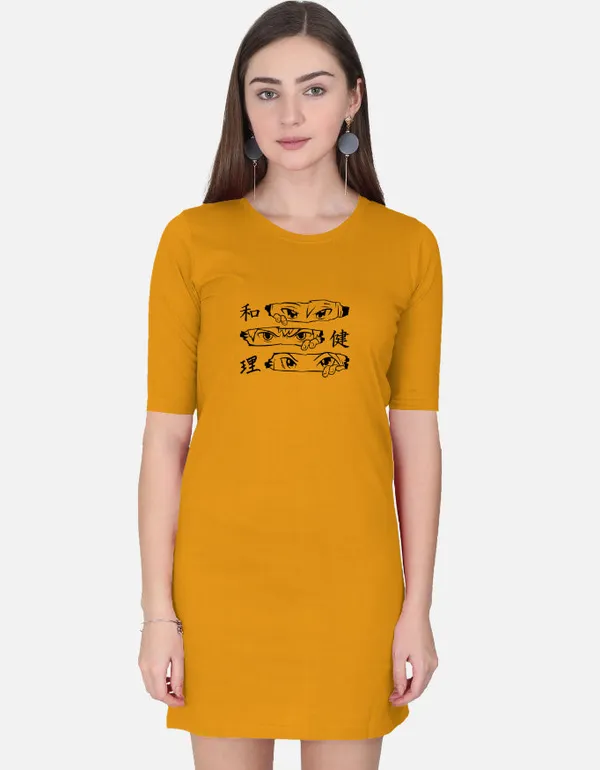 Golden_Yellow_Cotton_Relaxed_Fit_T_Shirt_Dress_For_Women