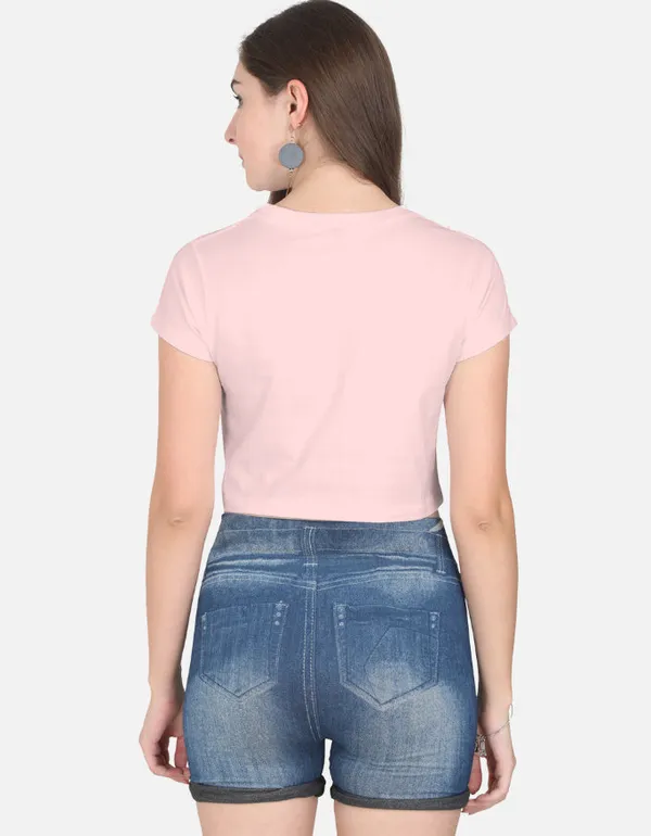 Light_Pink_Cotton_Crop_Samurai_Warrior_Graphic_T_Shirt_For_Women
