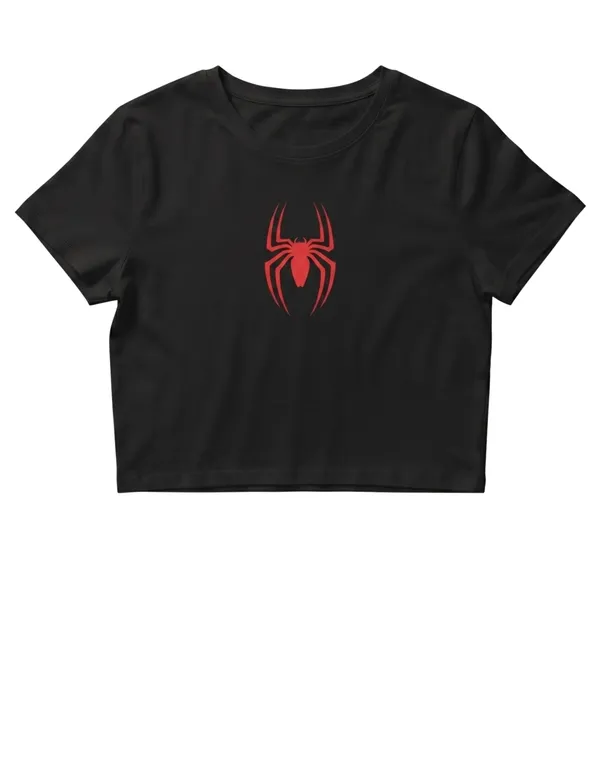 Women's_Black_Spider_Graphic_Print_Crop_Top_|_Spider_Streetwear_Series