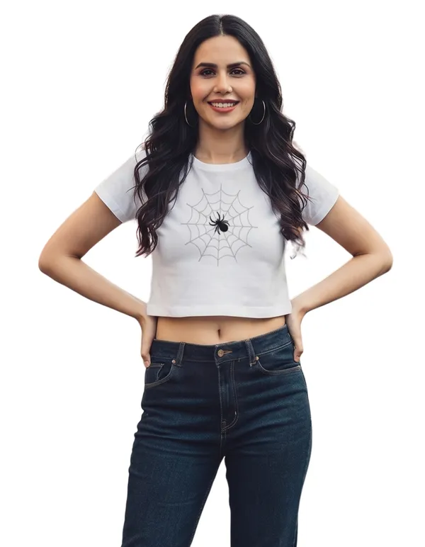 Women's_White_Spider_Web_Graphic_Print_Crop_Top_|__Spider_Streetwear_Series