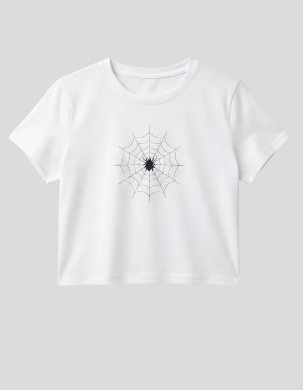 Women's_White_Spider_Web_Graphic_Print_Crop_Top_|__Spider_Streetwear_Series