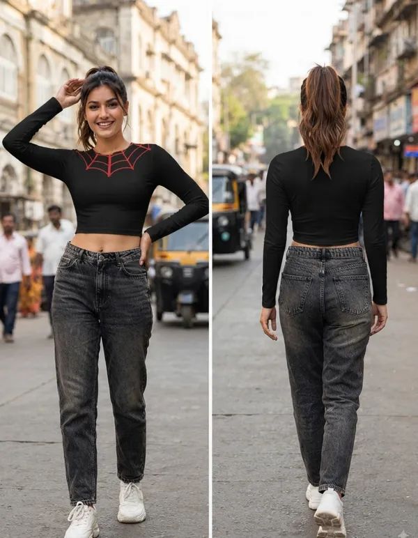 Women's_Black_Full_Sleeve_Crop_Top_with_Red_Spider_Web_Neckline_|_Spider_Streetwear_Series