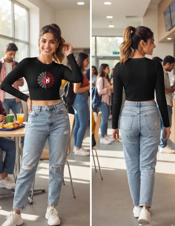 Women's_Split_Red_&_White_Web_Graphic_Full_Sleeve_Crop_Top_|_Spider_Streetwear_Series
