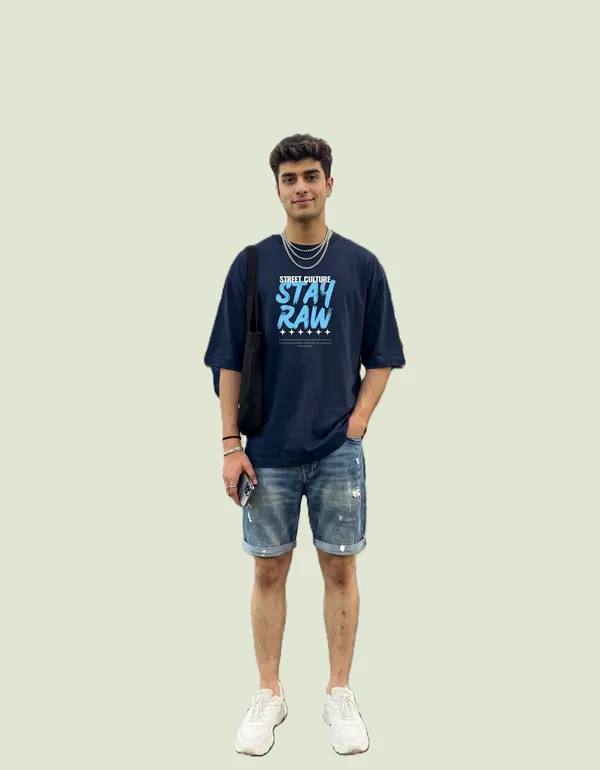 Navy_Blue_Cotton_Oversized_Stay_Raw_Graphic_T_Shirt_For_Men