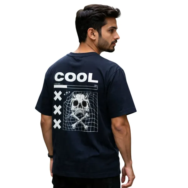 Navy_Blue_Cotton_Oversized_Cyberpunk_Skull_Graphic_T_Shirt_For_Men
