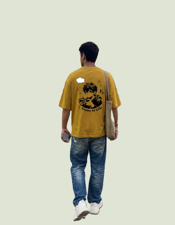 Mustard_Yellow_Cotton_Oversized_Manga_Character_Graphic_T_Shirt_For_Men