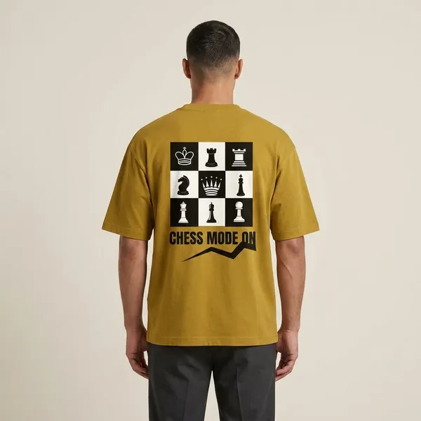 Mustard_Yellow_Cotton_Oversized_Chess_Graphic_T_Shirt_For_Men