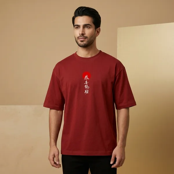 Red_Cotton_Oversized_Samurai_Warrior_Graphic_T_Shirt_For_Men
