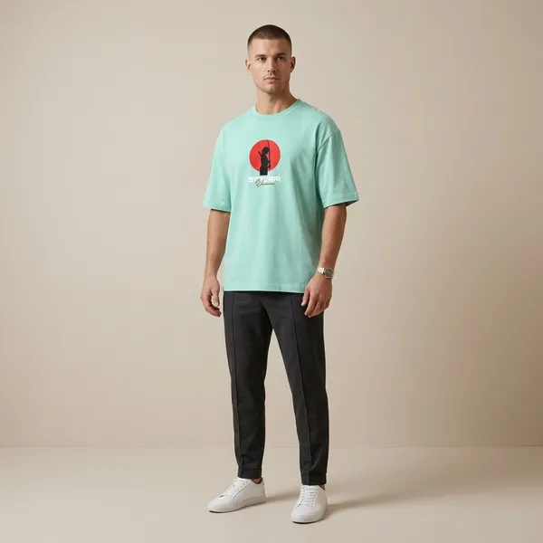 Mint_Cotton_Oversized_Samurai_Warrior_Graphic_T_Shirt_For_Men