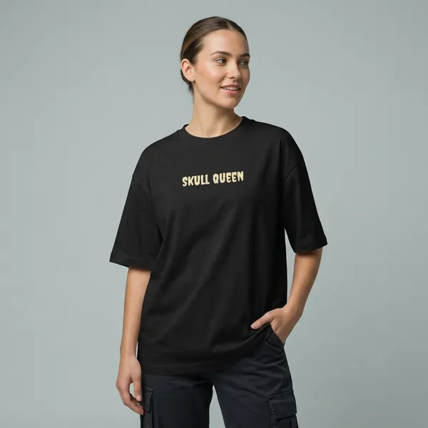 Black_Cotton_Oversized_Skull_Queen_Graphic_T_Shirt_For_Women