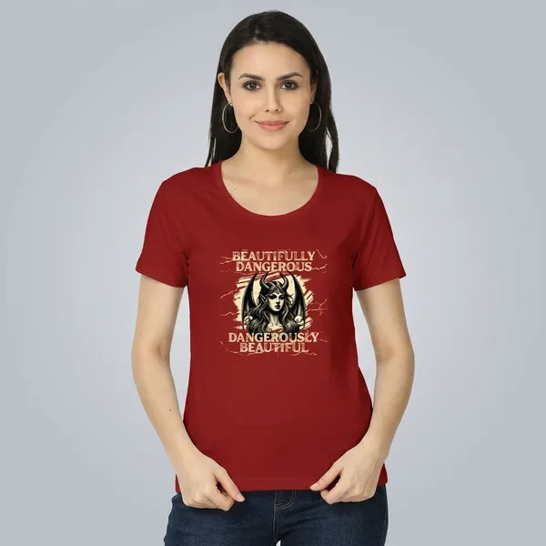 Red_Cotton_Regular_Fit_Beautifully_Dangerous_Graphic_T_Shirt_For_Women