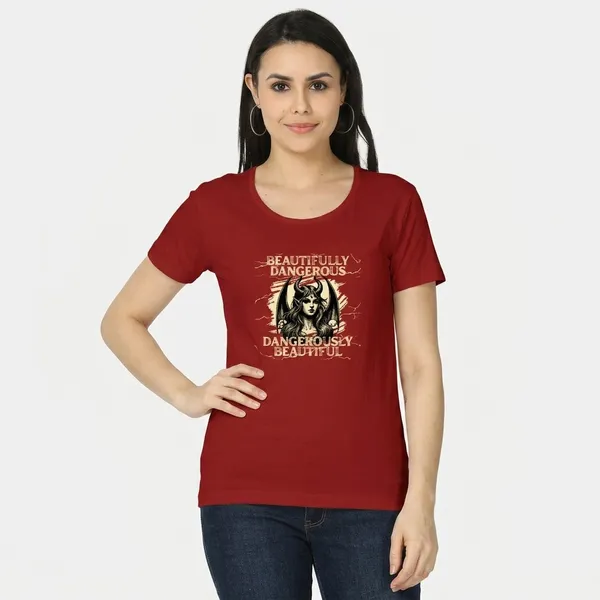 Red_Cotton_Regular_Fit_Beautifully_Dangerous_Graphic_T_Shirt_For_Women