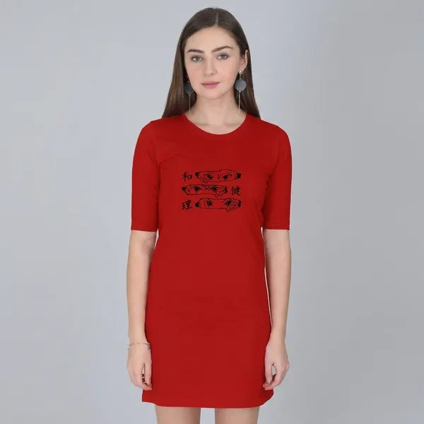 Red_Cotton_Relaxed_Fit_T_Shirt_Dress_For_Women