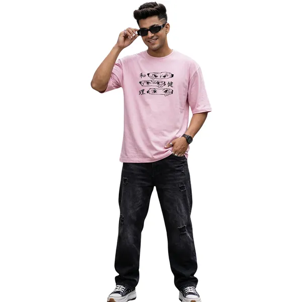 Light_Pink_Cotton_Oversized_Manga_Character_Graphic_T_Shirt_For_Men