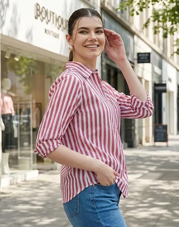 Womens_Cotton_Striped_Button_Down_Shirt
