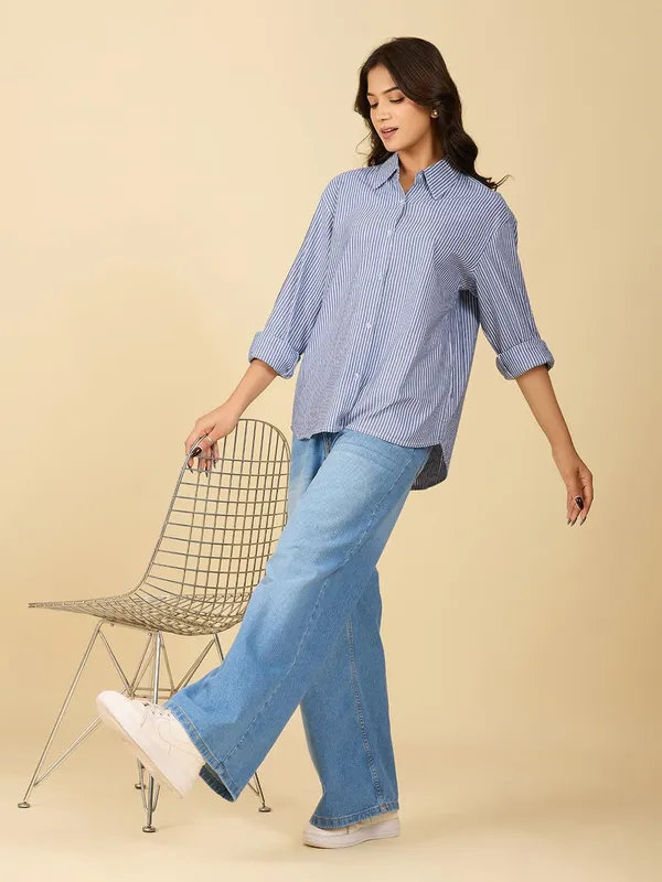 Womens_Cotton_Striped_Button_Down_Shirt