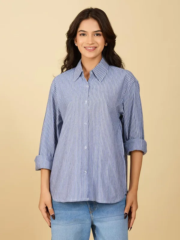 Womens_Cotton_Striped_Button_Down_Shirt
