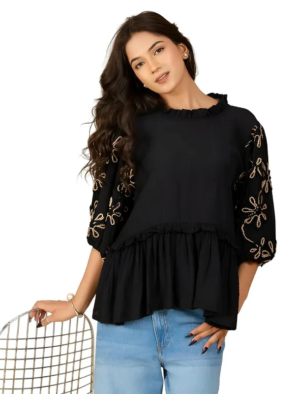 Womens_Embroidered_Nylon_Viscose_Top