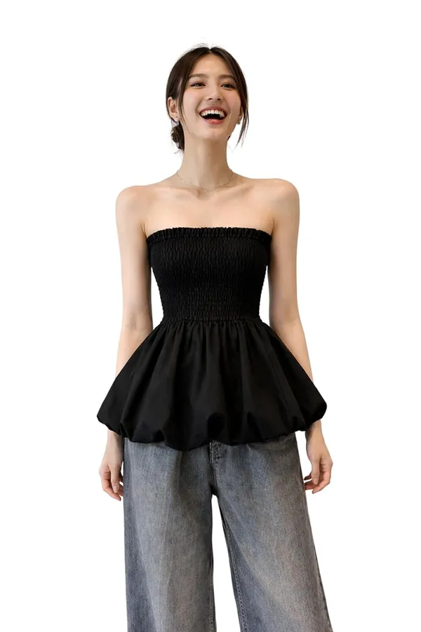 Womens_Strapless_Smocked_Tube_Top