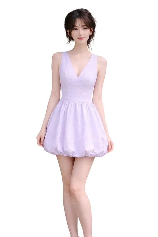 Womens_Cotton_Sleeveless_V_Neck_Fit_Flare_Dress