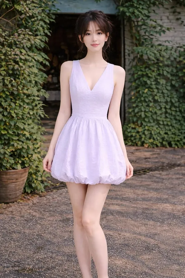 Womens_Cotton_Sleeveless_V_Neck_Fit_Flare_Dress