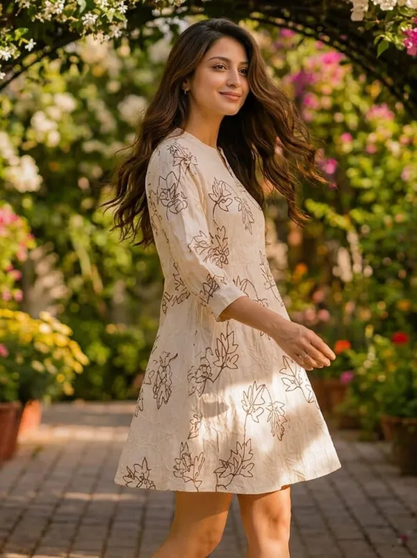 Womens_Floral_Textured_Mini_Dress