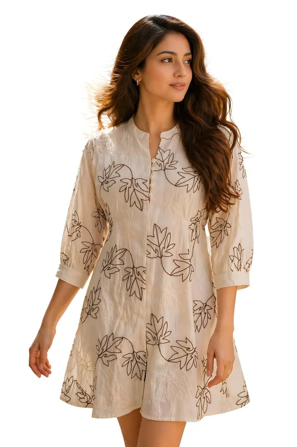 Womens_Floral_Textured_Mini_Dress