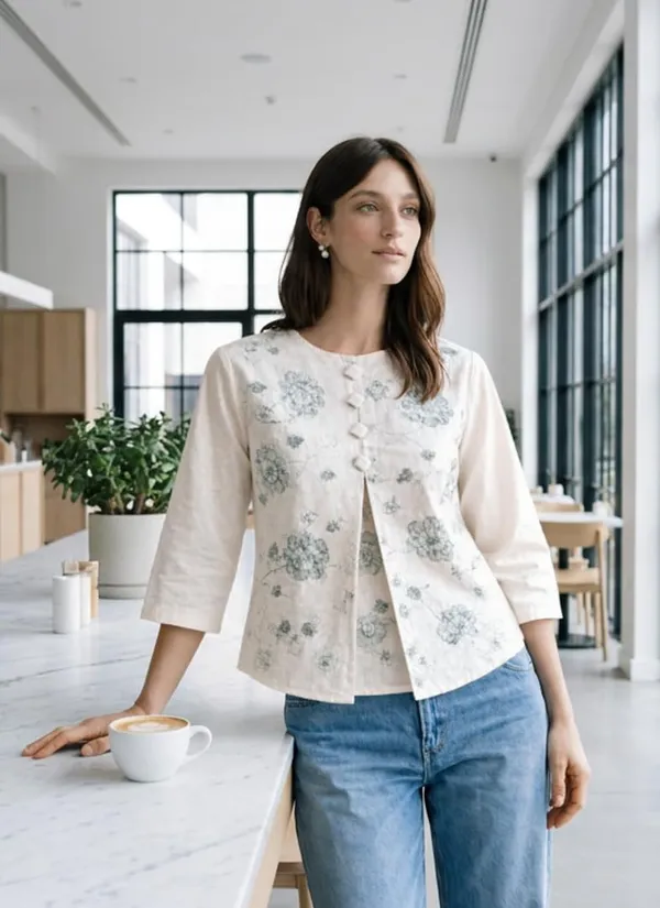 Womens_Floral_Printed_Layered_Top