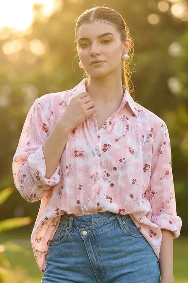 Womens_Floral_Printed_Button_Down_Shirt