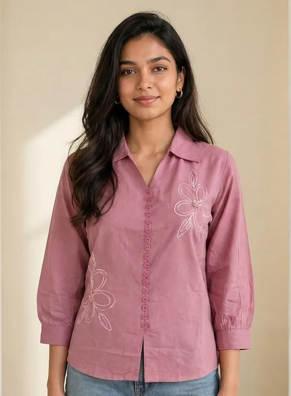 Womens_Embroidered_Cotton_Blend_Button_Down_Shirt