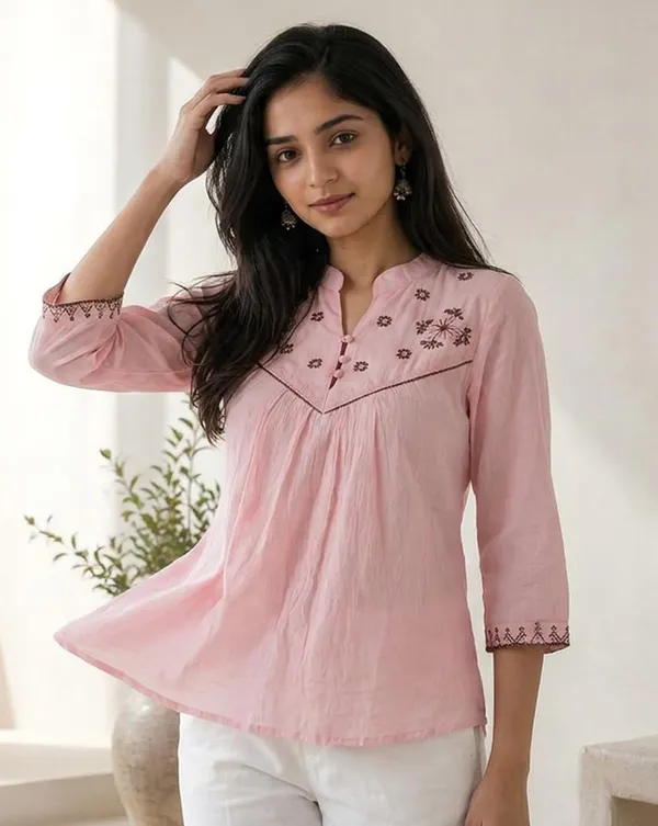 Womens_Embroidered_Cotton_Blend_Kurti_Top