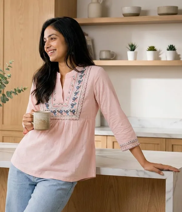Women_Cotton_Blend_Kurti_Top